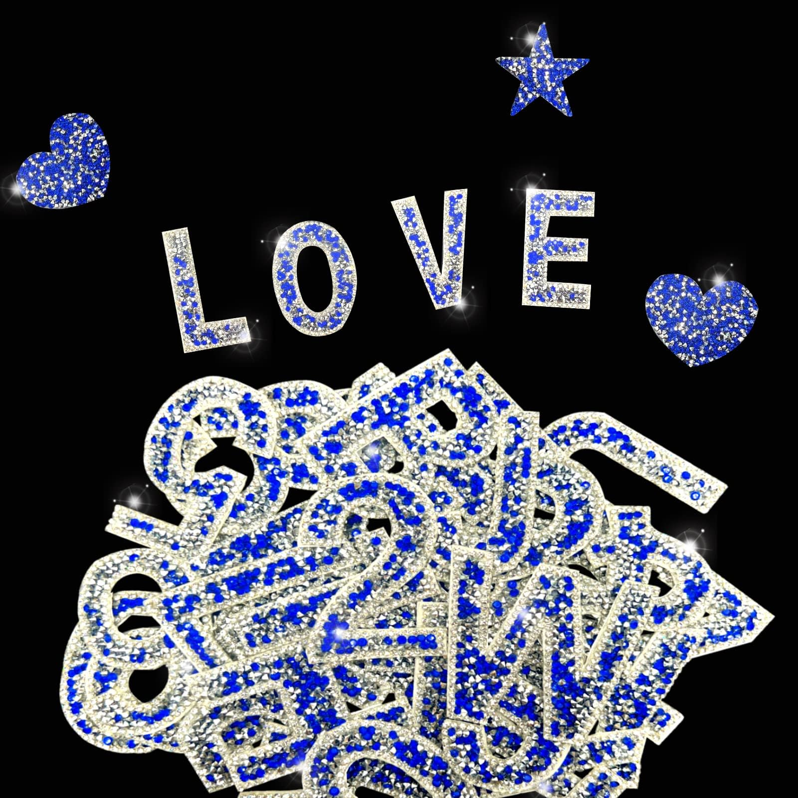 Amazon.com: 47 Pieces Rhinestone Letter Stickers Large,26 Self Adhesive ...