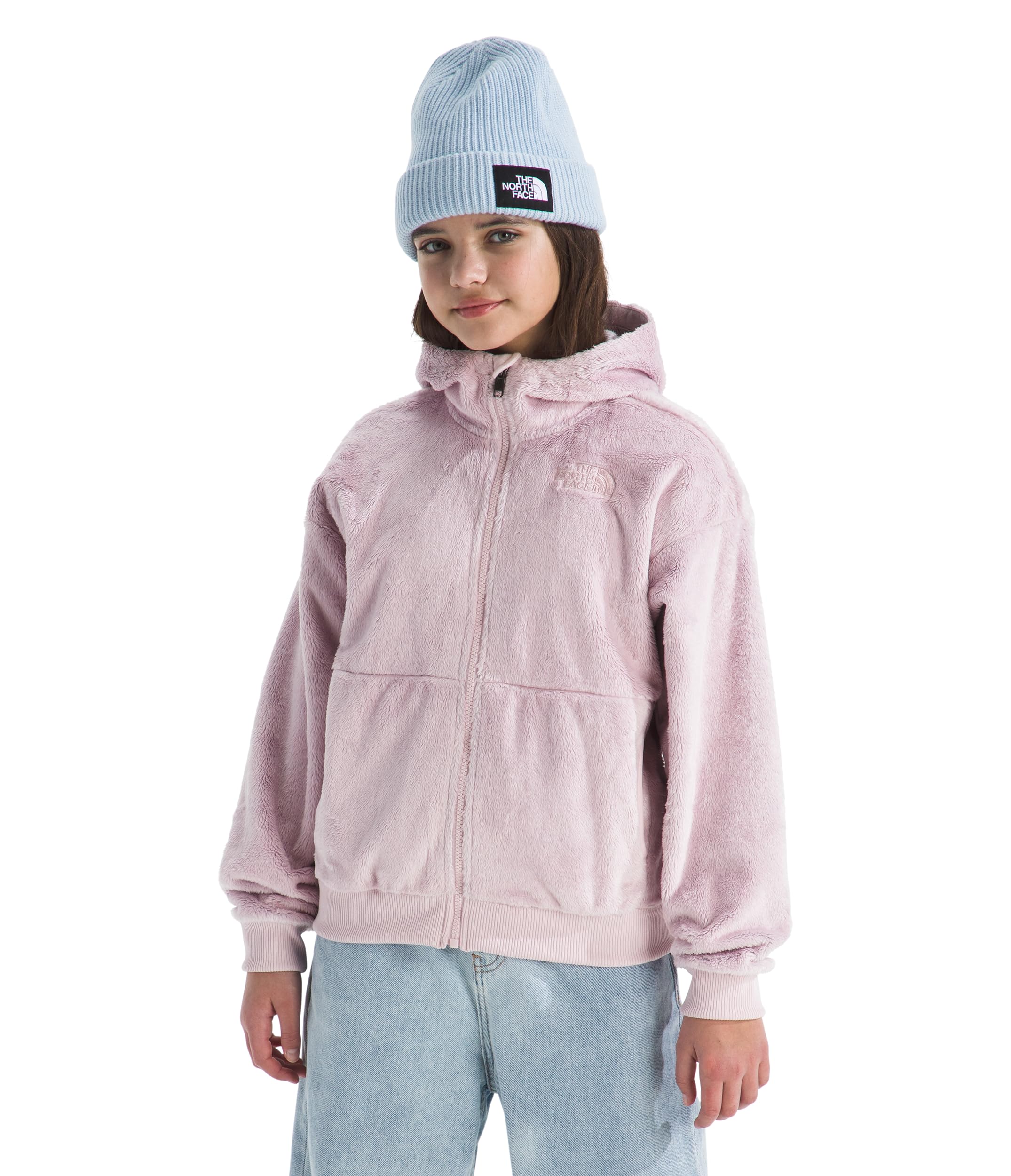 THE NORTH FACE Girls' Osito Full Zip Hoodie | Fleece Hooded Jacket With Hand Pockets &amp; Durable Ribbed Collar