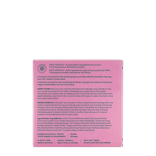 Miniatura 7 de ATTITUDE Barra de champú rica en humedad, origen natural, para cabello ultra seco y dañado, aceite de ricino y arcilla rosa, ingredientes