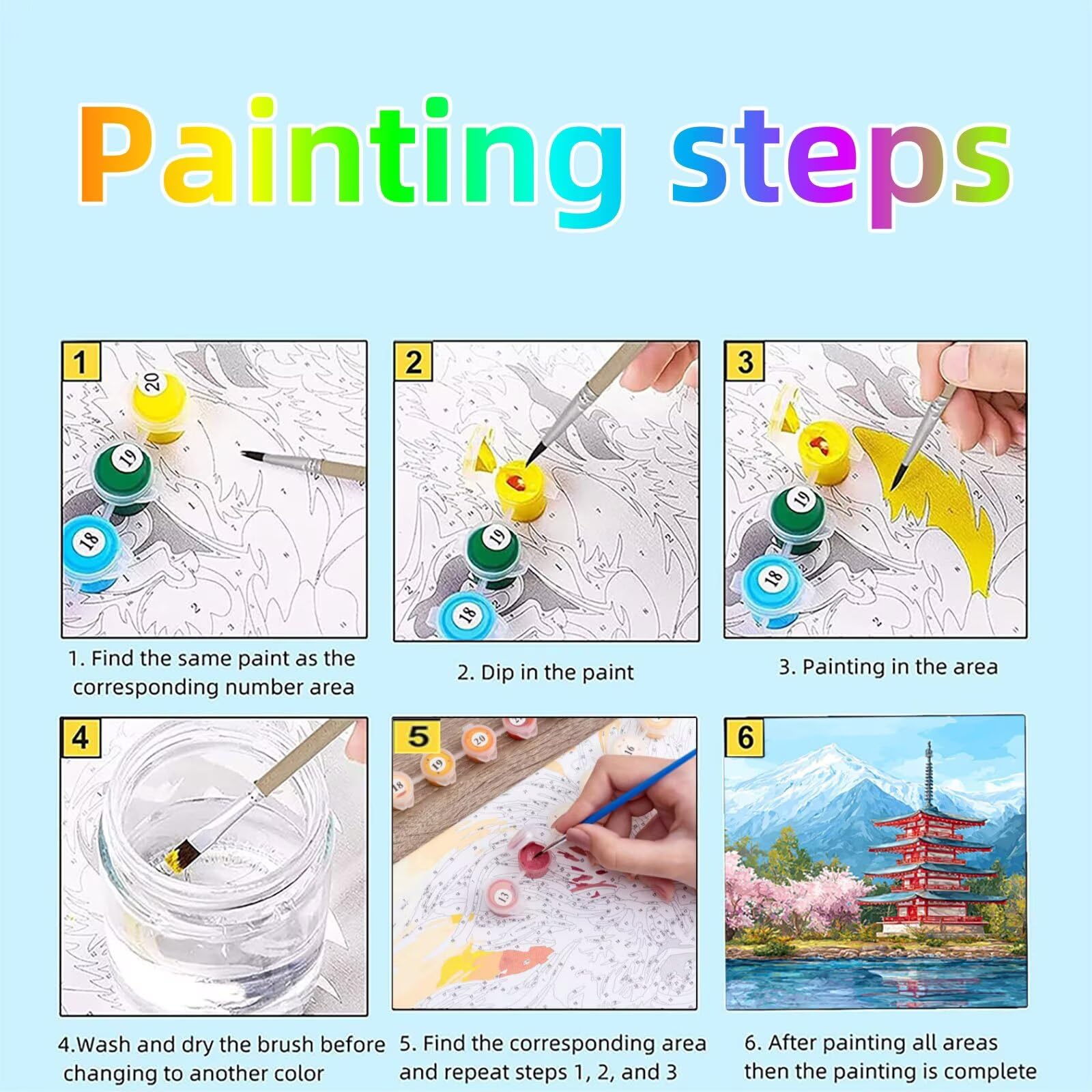 Malen Nach Zahlen Erwachsene Schneeberg DIY Set Erwachsene mit Leinwand zum Bemalen Landschaft 95 x 70CM 36 Farben Acrylfarben Set und Pinsel, Malen Nach Zahlen Kinder für Deko Wohnzimmer 2YH-2847