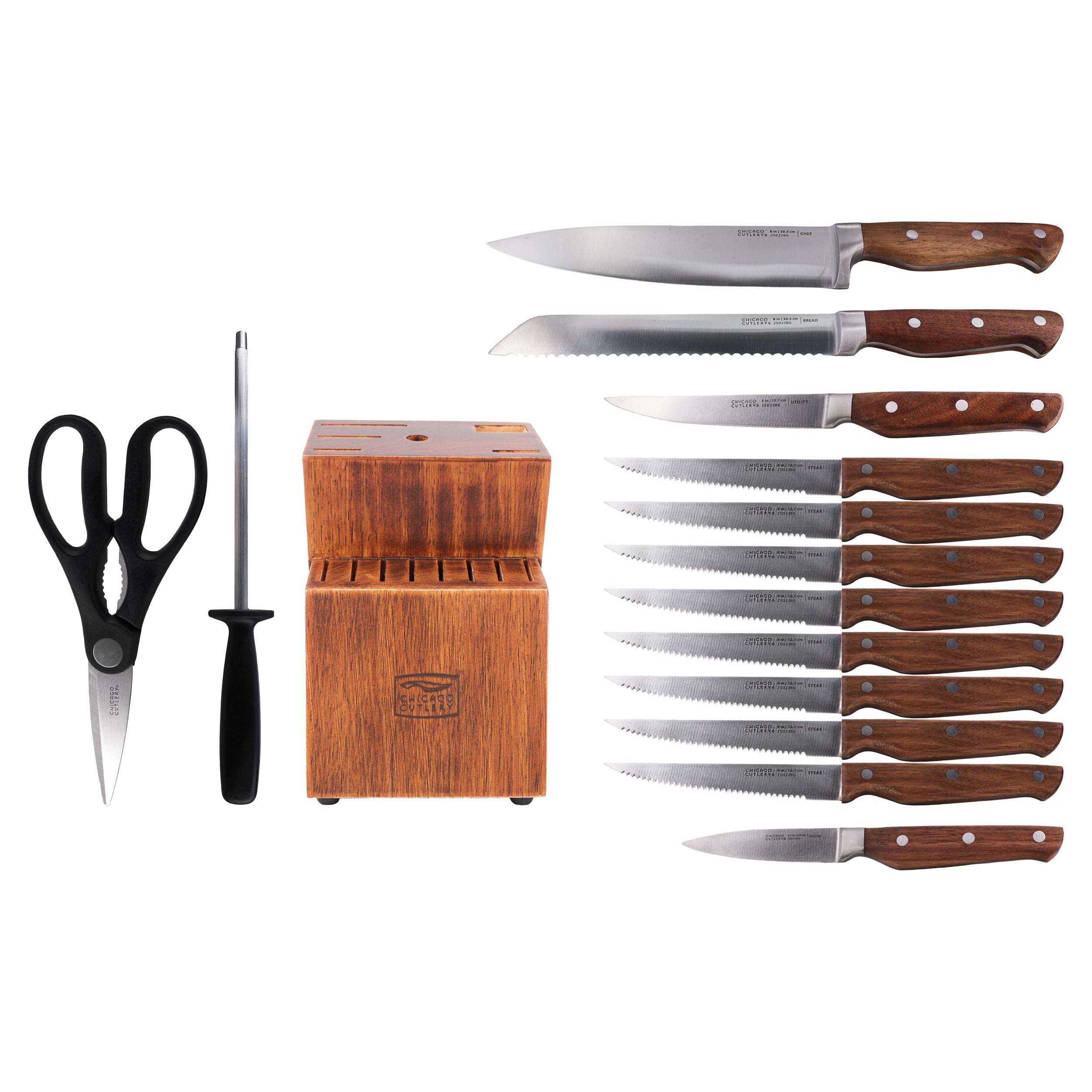 Amazon.com: Chicago Cutlery 15pc Precision Cut Knife Block Set
