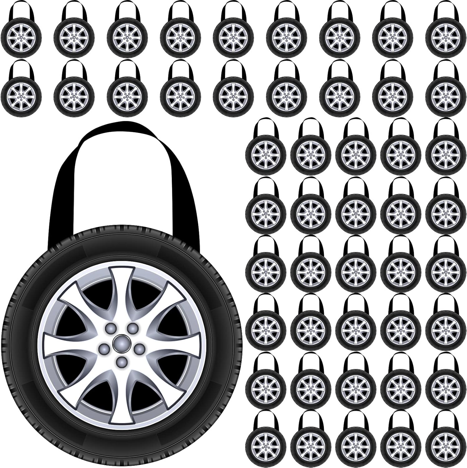 Silkfly 48 Pcs Racing Car Party Non Woven Tote Bags Race