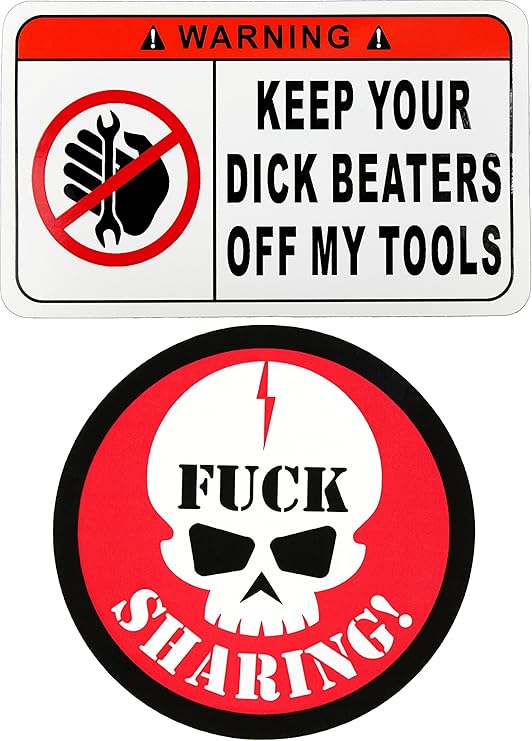 Funny KEEP DICK BEATERS OFF MY TOOLS Hard Hat Sticker - Toolbox Mechanic Decal E