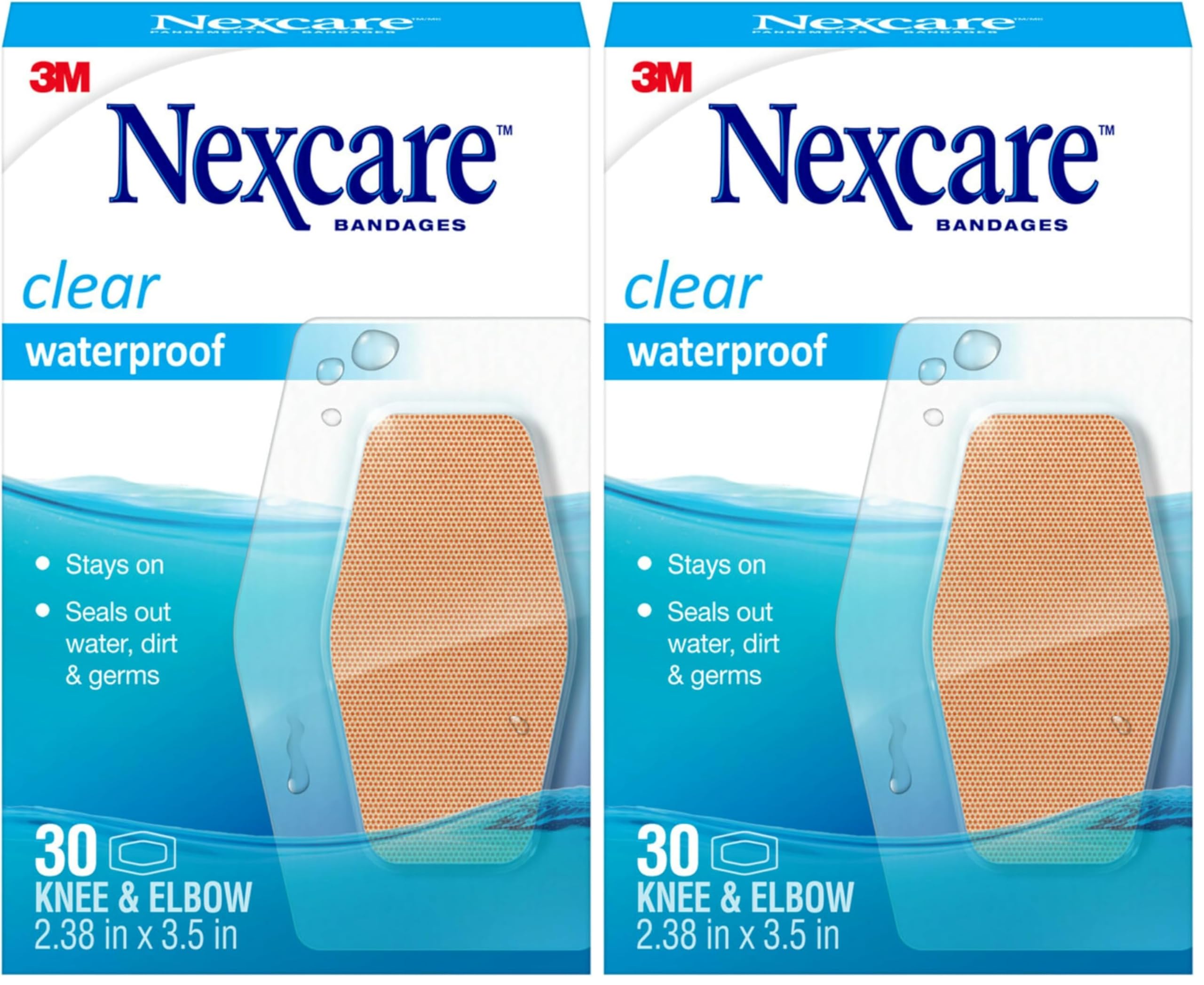 Nexcare Waterproof Clear Bandages for Knee and Elbow Stays On Skin in The Bath Shower Or Pool 2