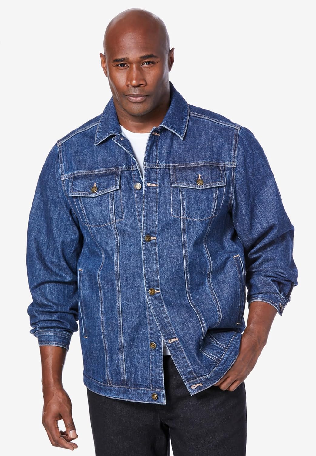Liberty Blues by KingSize Men's Big & Tall Denim Jacket - Image 4