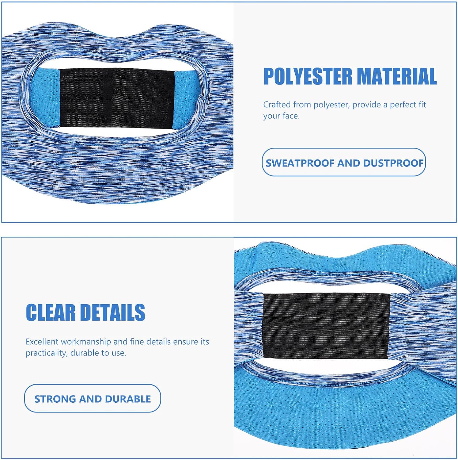 VR Eye Mask Cover Padding Sweat-Absorbing Quick-Drying VR Headset Mask with Breathable Blue Mesh for Immersive Gaming and Extended Wear