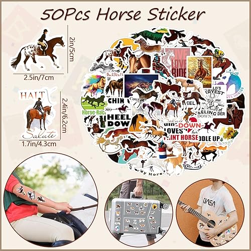 Miniatura 7 de Winrayk 110 piezas de suministros de fiesta de cumpleaños de caballo, bolsas de regalo no tejidas, mini figuritas para hacer tus propias