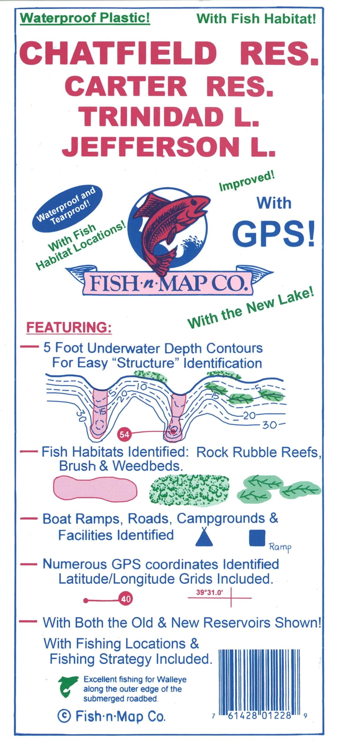 Chatfield, Carter Reservoir, Jefferson, South Platte River Fishing Map