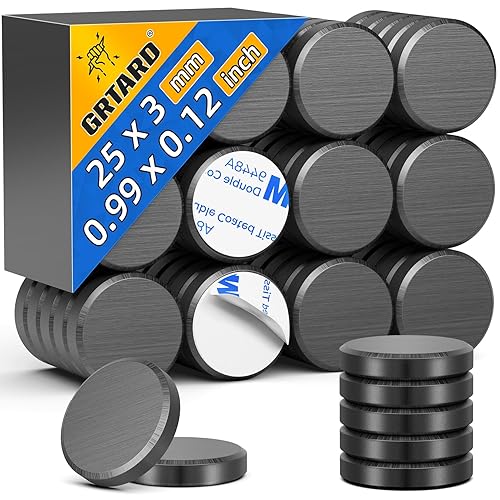 Miniatura 21 de Grtard 50 imanes pequeños para manualidades con respaldo adhesivo, imán de cerámica para manualidades fuertes, imán redondo fuerte perfecto