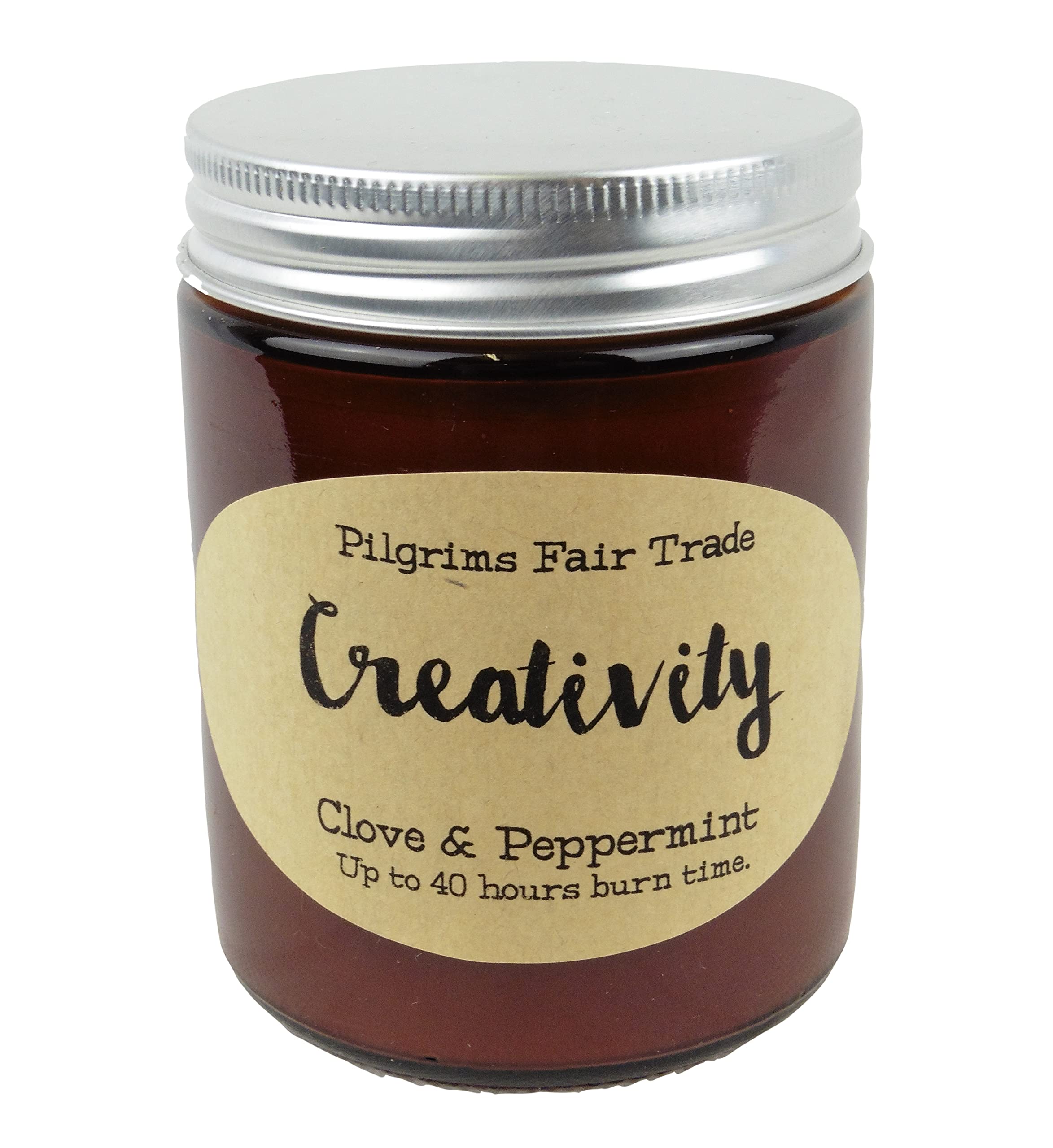 Unlabelled Aromatherapy Candle - Creativity - Peppermint & Clove Essential Oil - 200g Soy Wax - 40h Burn Time