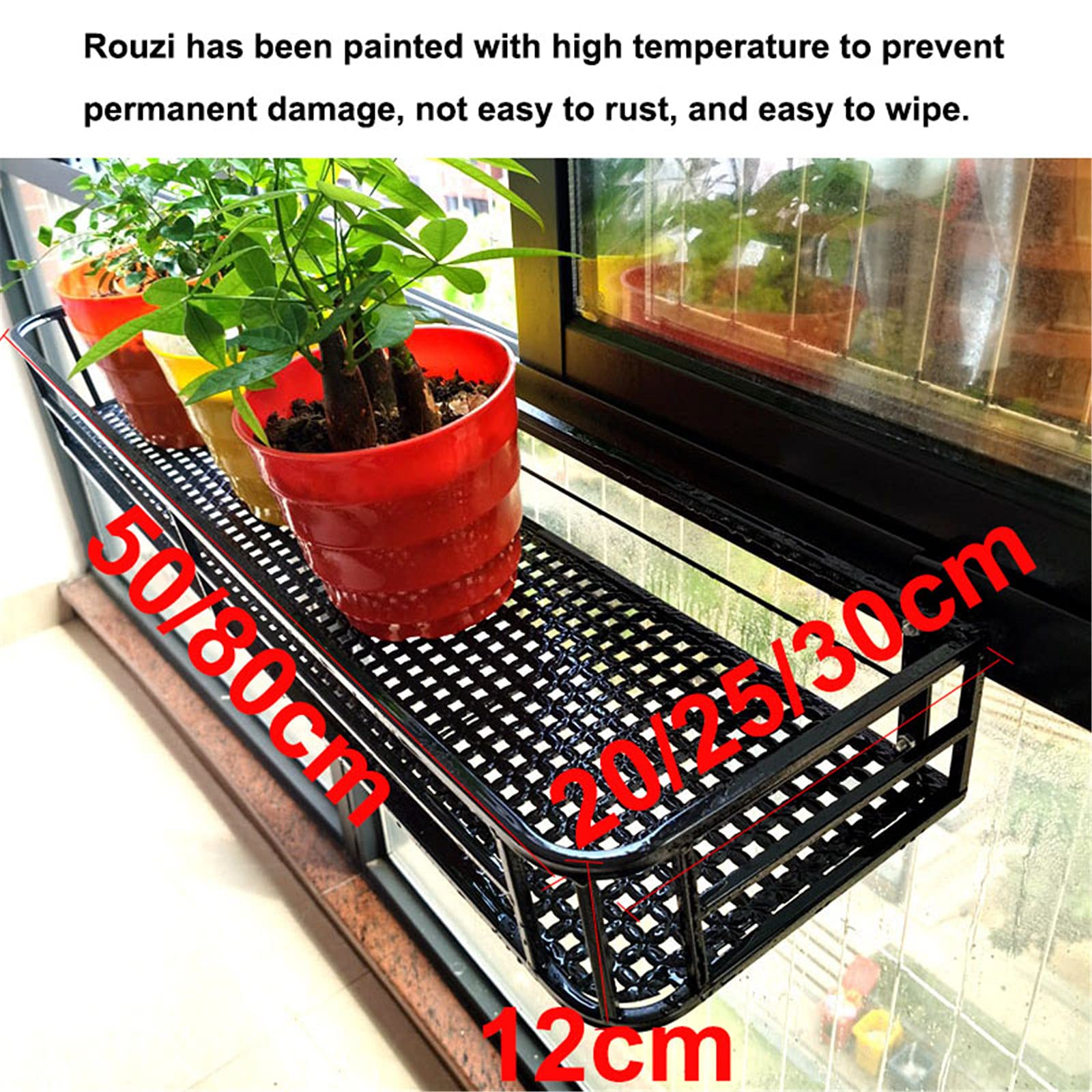 Crochet en métal pour pot de fleurs de balcon – Support durable pour pot de fleurs à suspendre pour balustrade, jardin, clôture, porche, décoration – Support idéal pour plantes d'extérieur pour balcon