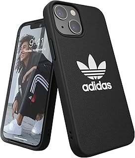 アディダス iPhone13miniケース iPhone12miniケース トレフォイルロゴ FW21 デザイン ブラック [adidas iPhone 13 mini 12 mini 兼用 カバー BASIC black/white]