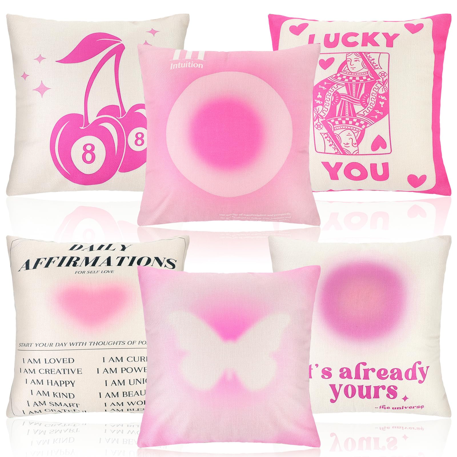 Amazon.co.jp: Peryiter 装飾用Y2Kピンククッションカバー 6枚