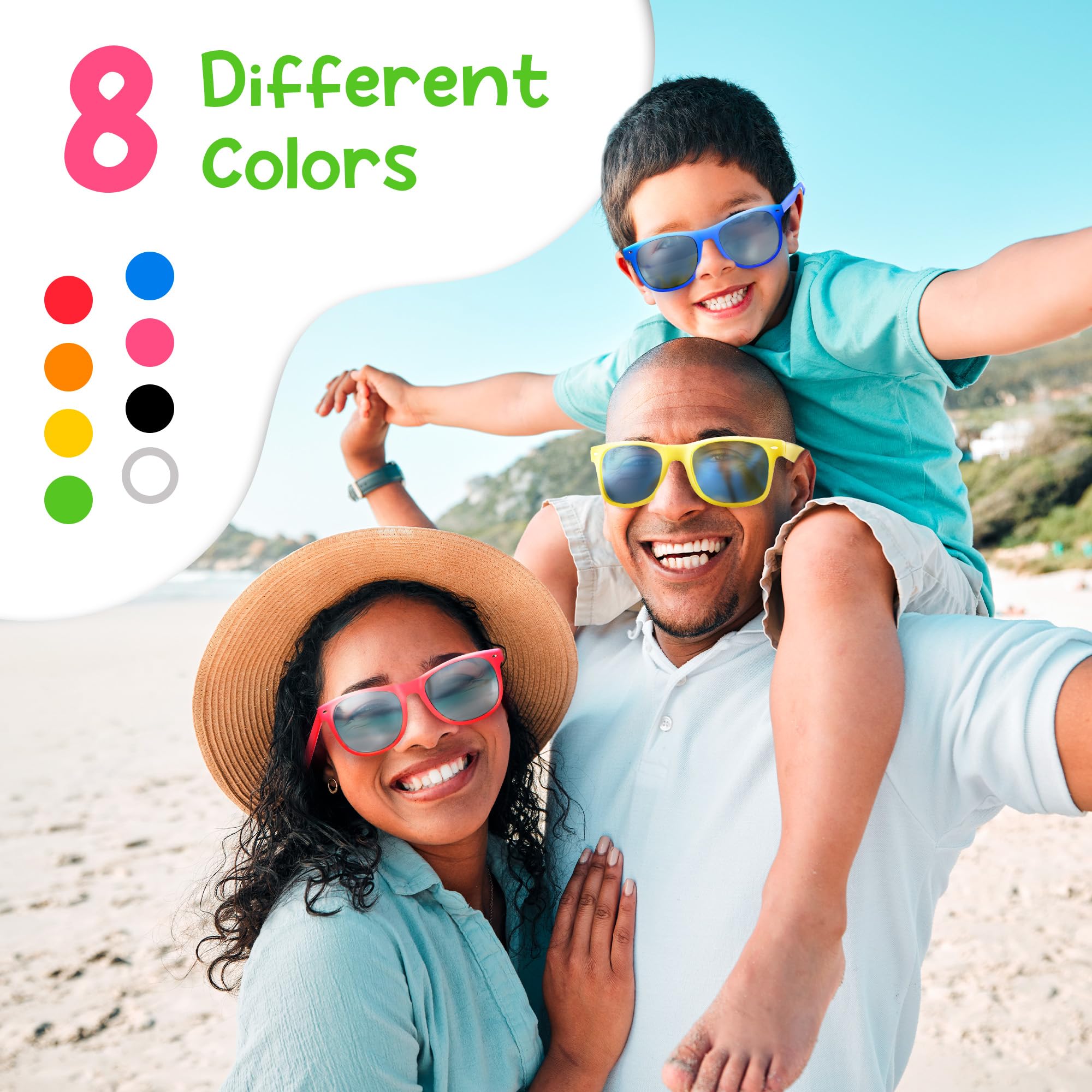 DENDAWEN Retro-Sonnenbrille für Kinder und Erwachsene, 12 Stück