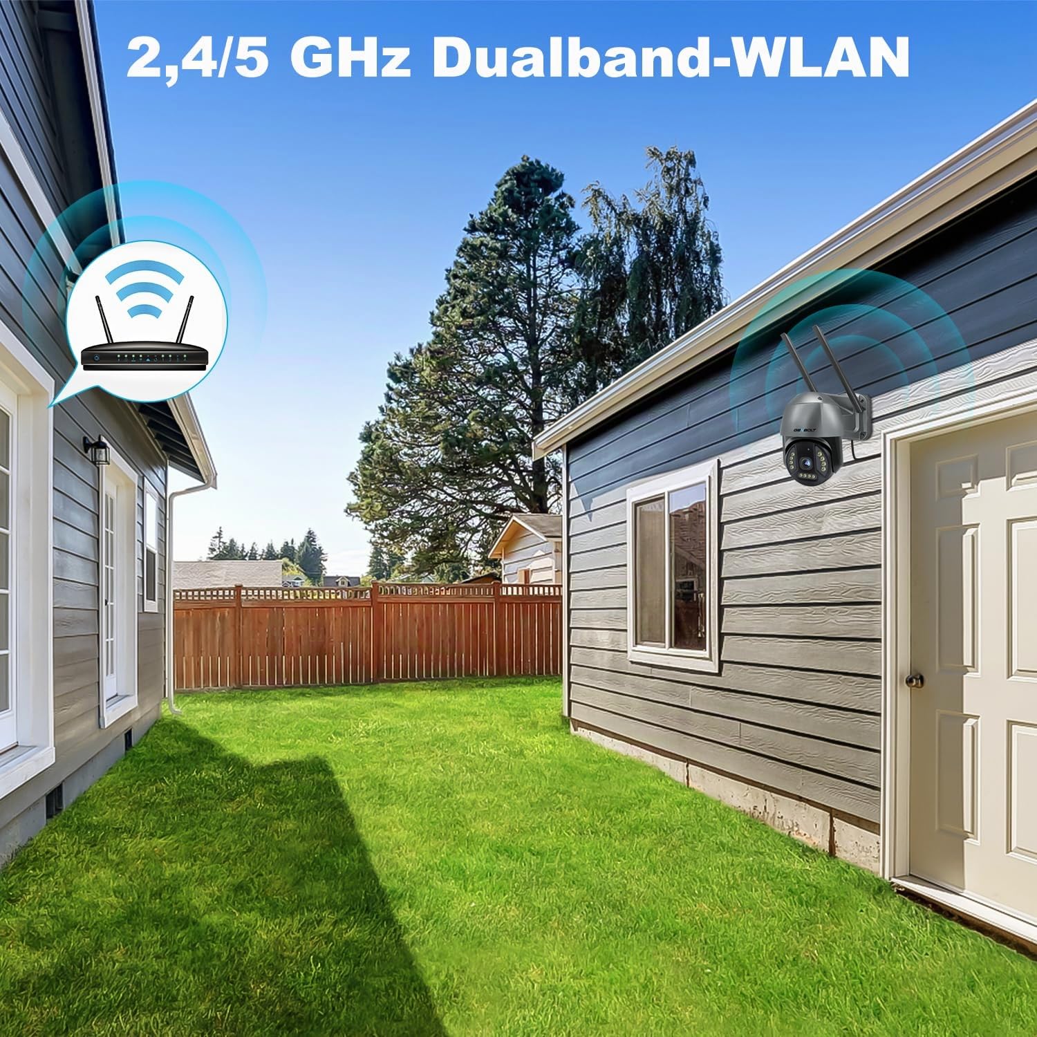 GENBOLT 4K PoE Überwachungskamera Aussen,8MP 2,4&5GHz WLAN Kamera Outdoor
