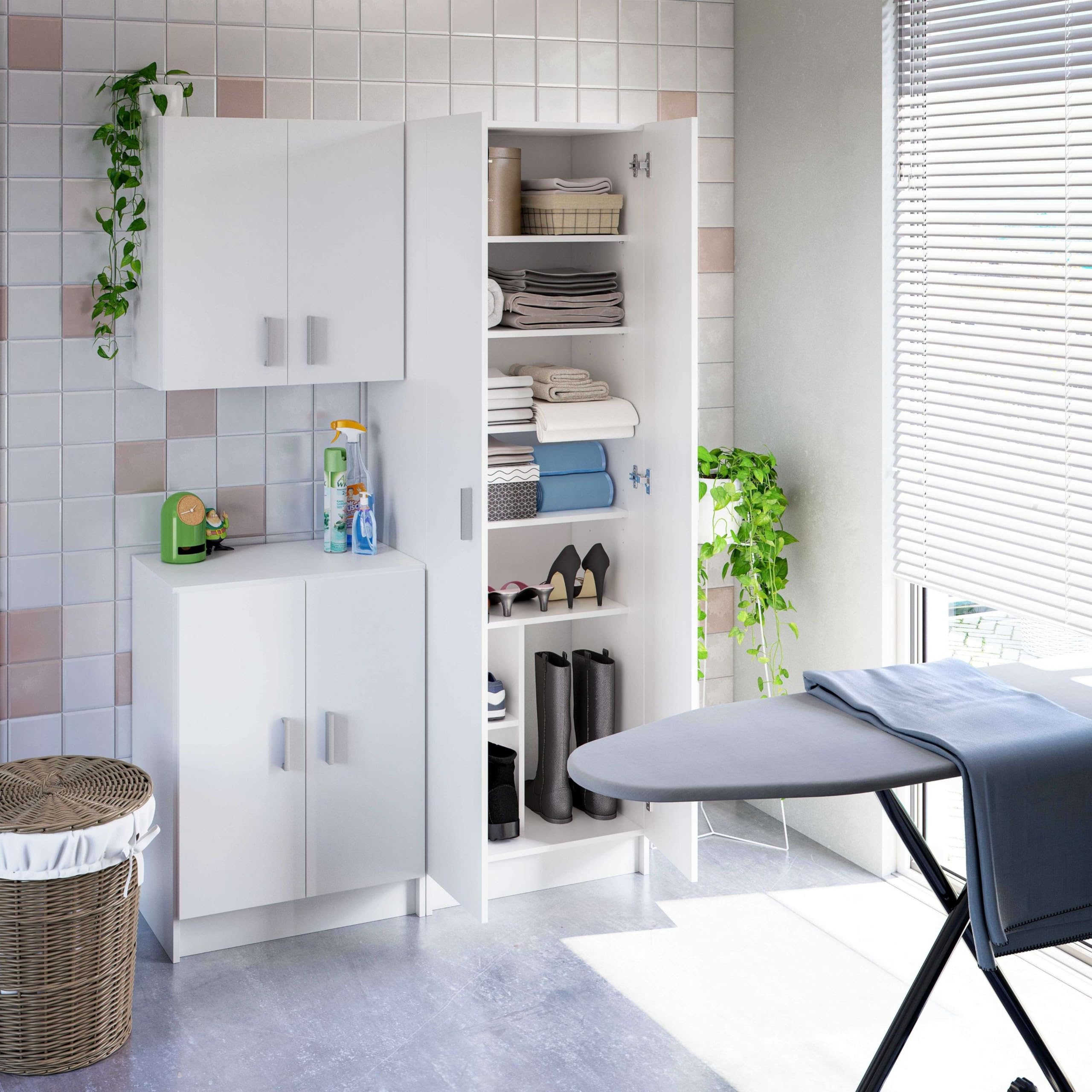 Habitdesign Furniturefactor Armadio/Scarpiera Universale a 2 Ante, Colore Bianco, Legno, 1