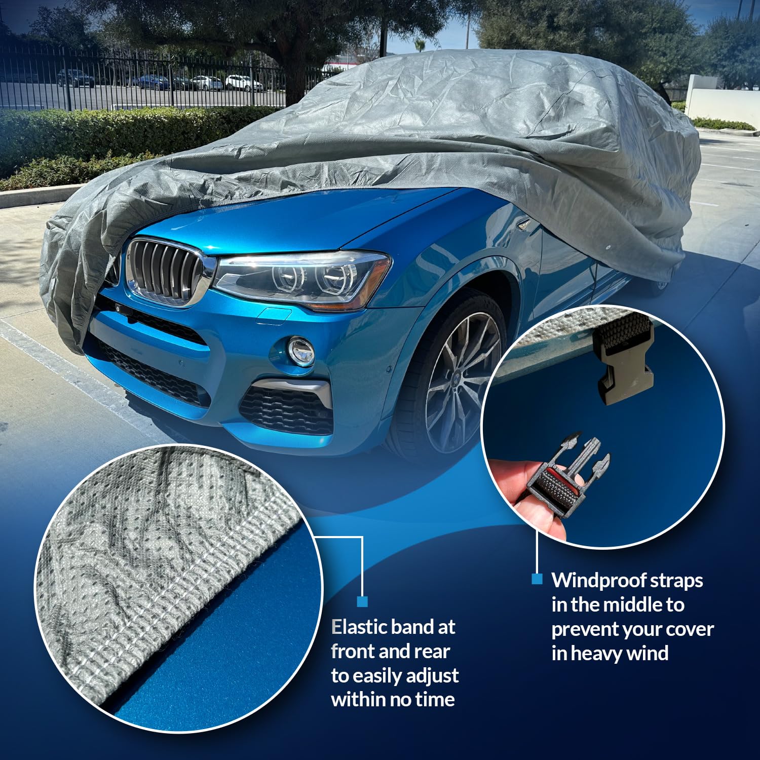 Car Cover 7 Layer Breathable Waterproof Layers Outdoor Indoor Fleece Lining Sic1 Sedan Car Cover
