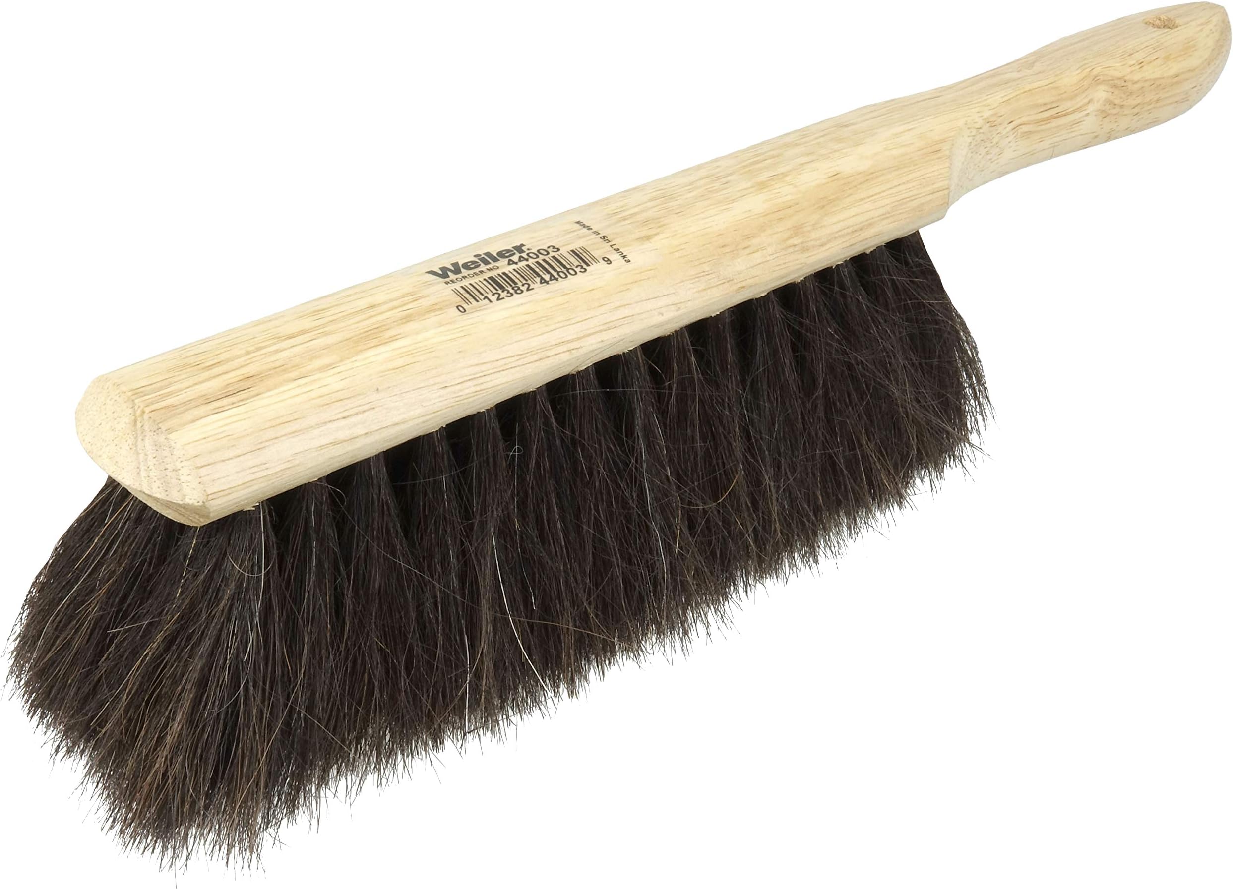 Weiler 44003 Horsehair Counter Duster with Wood Handle, Horsehair Fill, 2-1/2" Head Width, 8" Overall Length, Natural