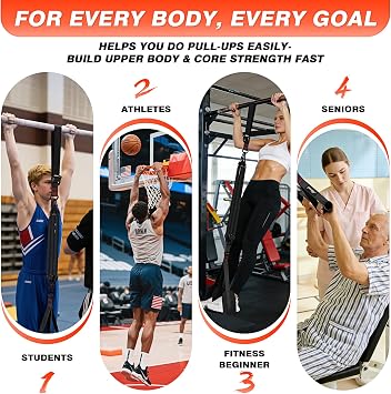 HPYGN Pull Up Assistance Bands, Heavy Resistance Bands with Handles, Exercise Bands for Pull Up Bar, Adjustable Weight/Size, Resistance Bands Set Men for Strength Training, Home Gym Equipment