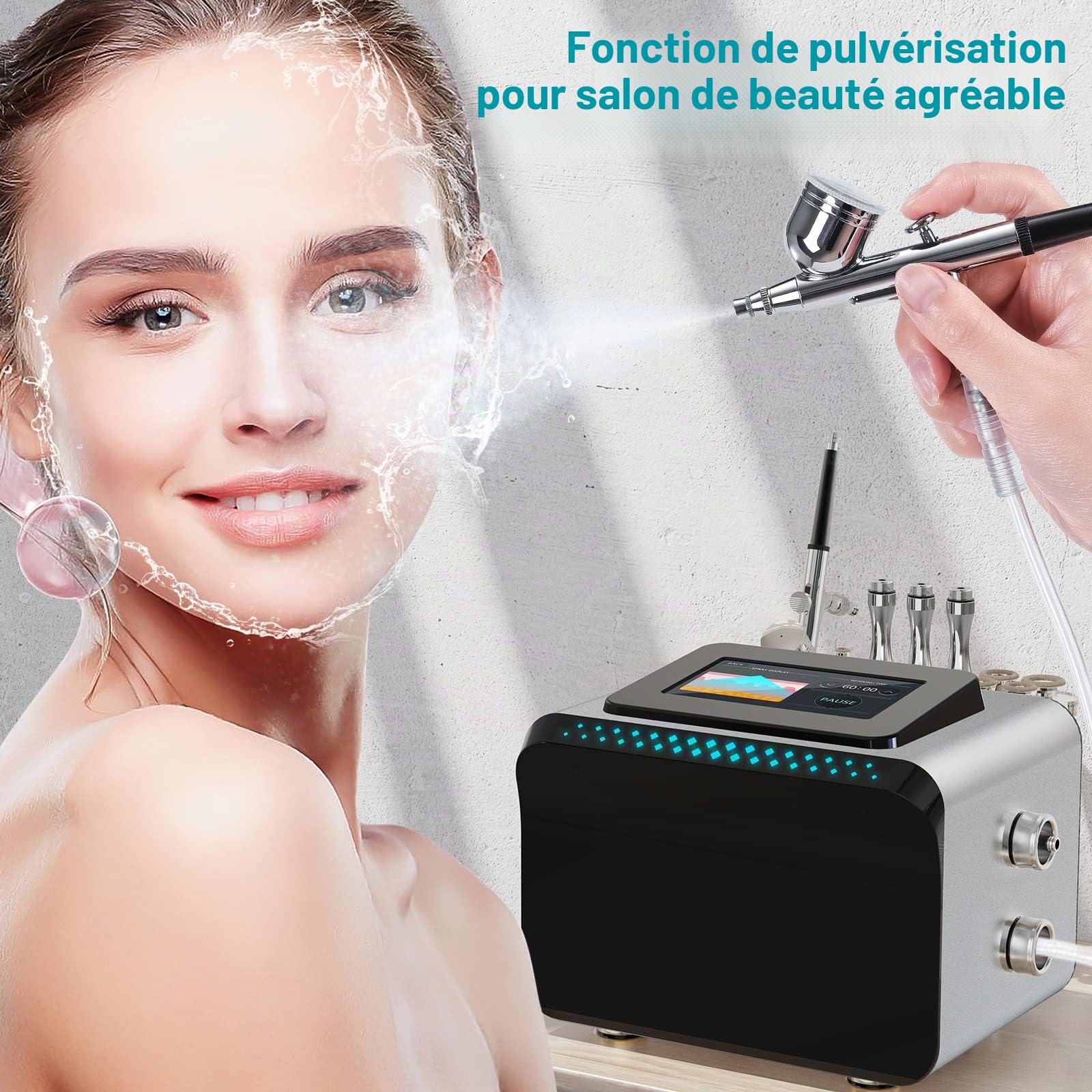 Meifuly Machine de thérapie sous vide, 3 en 1, ensemble de ventouses sous vide, soins de la peau et aérographe, avec grandes tasses de 1800 ml et 1500 ml, 0-80 cmHg, écran tactile de 5"