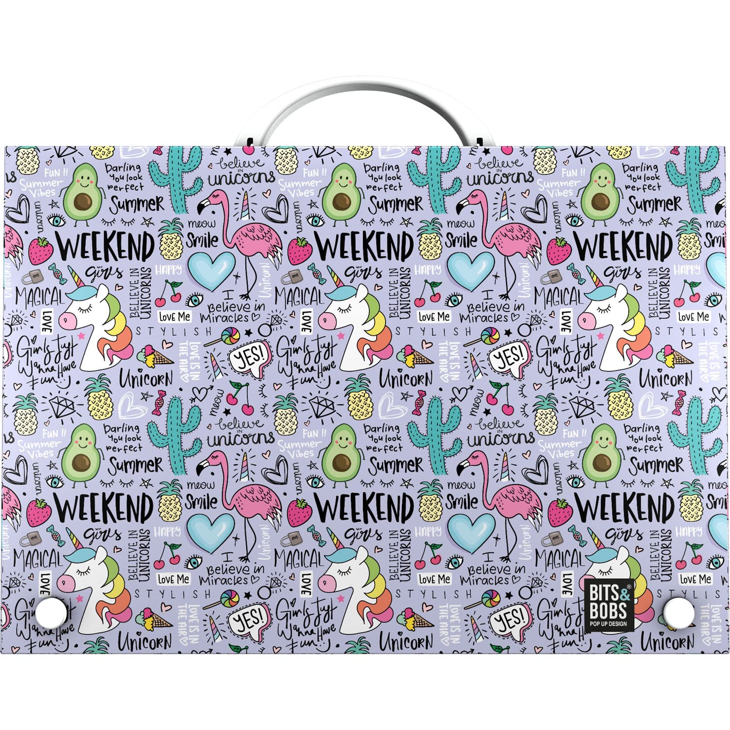 Valigetta Scuola In Polipropilene Bits&amp;Bobs Botanic - Portadocumenti Formato A4 Con Manico