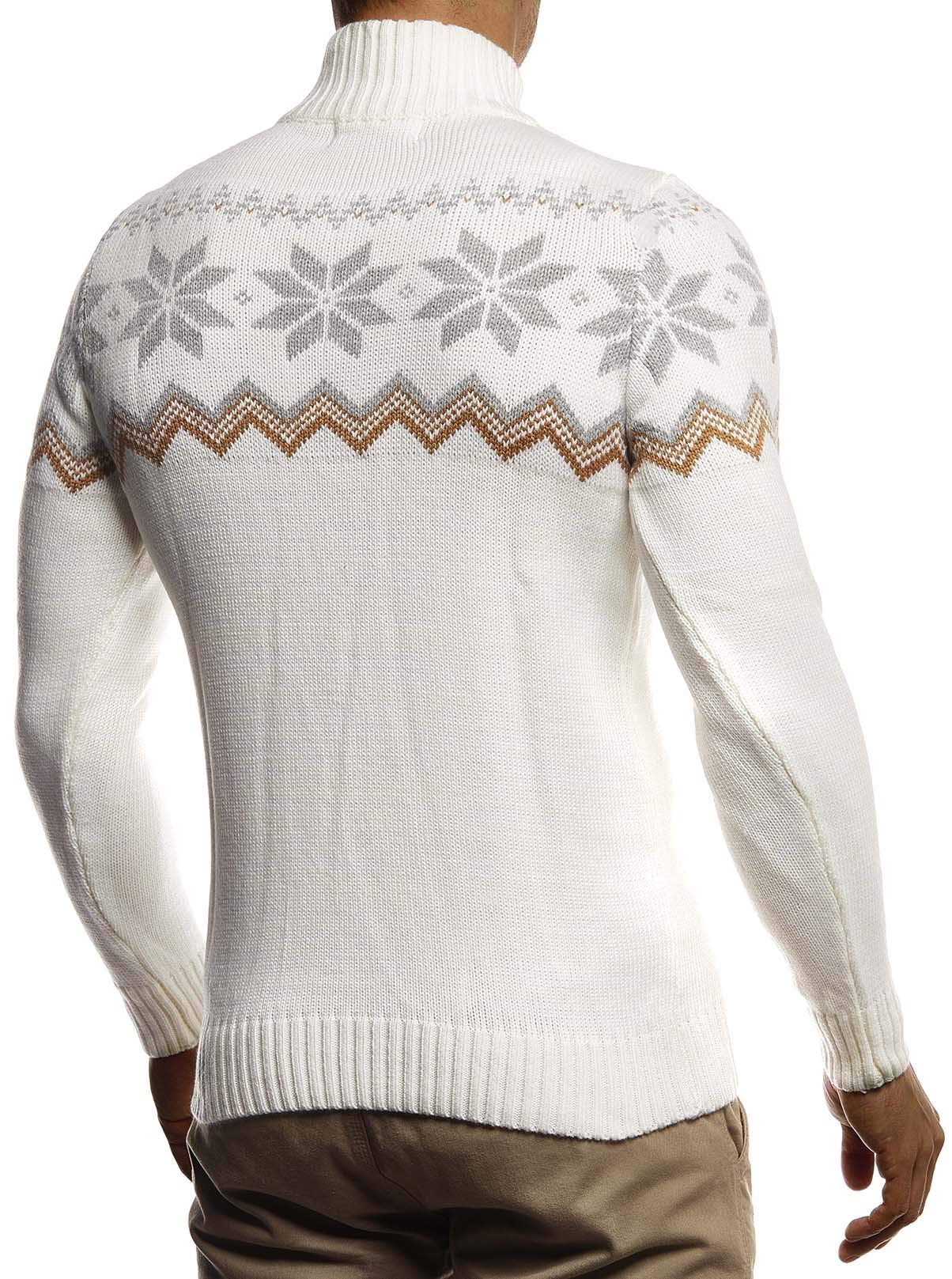 Leif Nelson Herren Strickpullover Pullover Norwegerpullover Winterpullover Norweger Muster Grobstrickpullover Männer Pulli für Weihnachten Winter SIM Fit LN20758