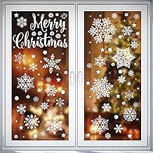 275 Window Stickers Christmas Self-Adhesive, Moxled Snowflakes Window Decoration Christmas, Reusable Static Adhesive PVC Stickers for Windows Door Winter Snowflakes Christmas Decoration