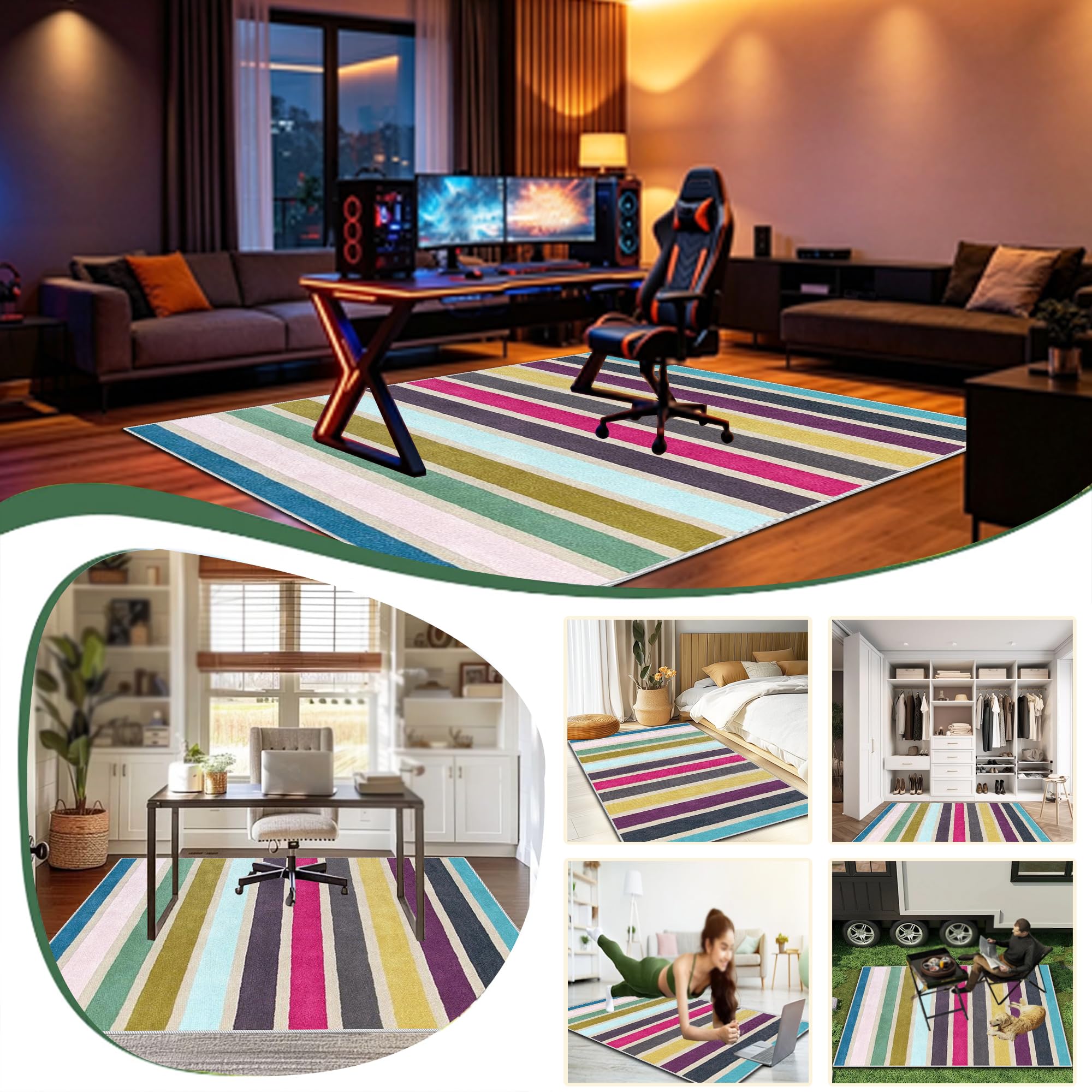 Tapis de Protection de Sol pour Sols Durs Bureau pour Moquette 80 x 160 cm