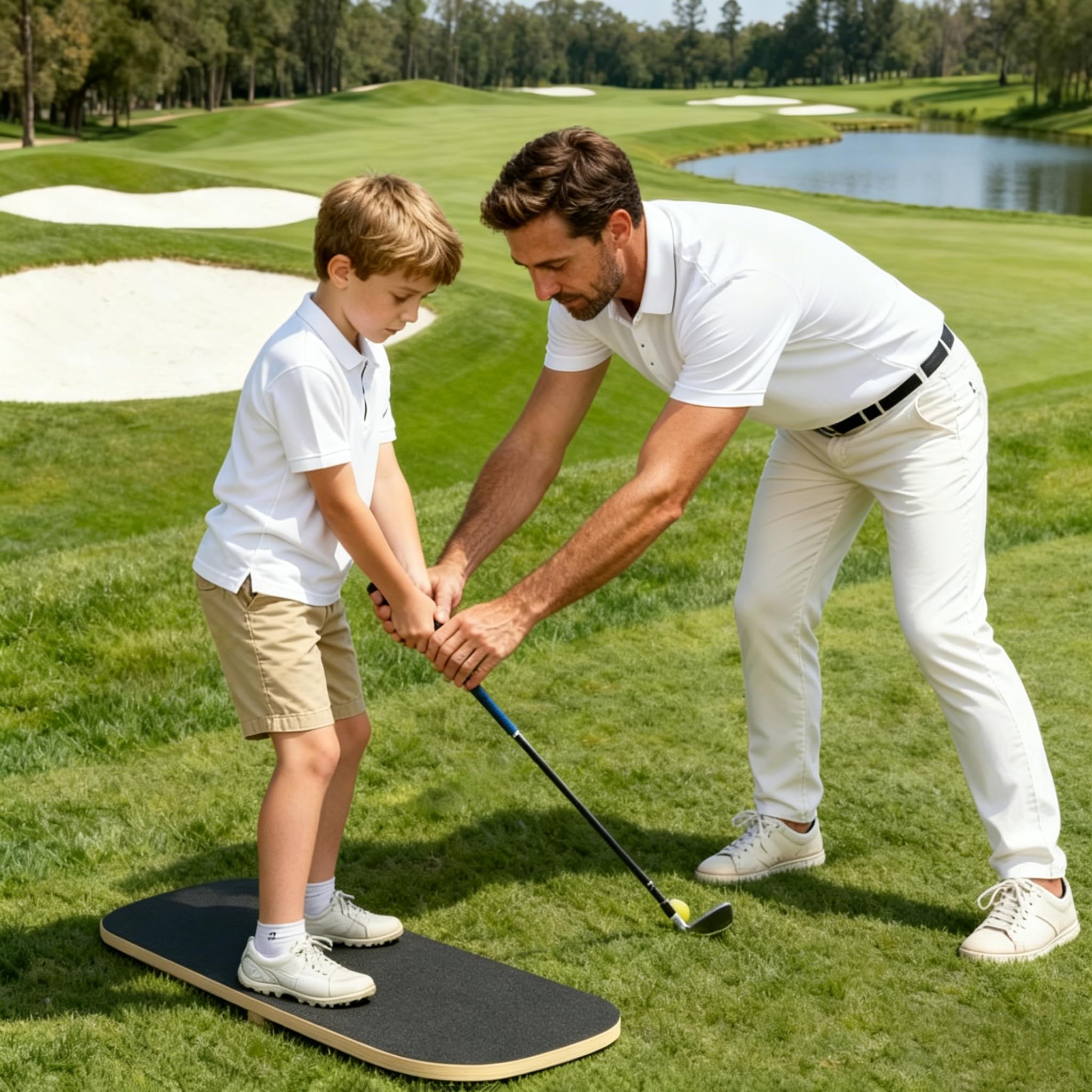 uyoyous Golf-Schwungdruckbrett Holz für Anfänger Golf Balance Board 73×28×2 cm Golf Swing Action Haltungskorrektur Tragkraft 150 KG Golf Simulator Druckplatte Für Golfschwungtrainer