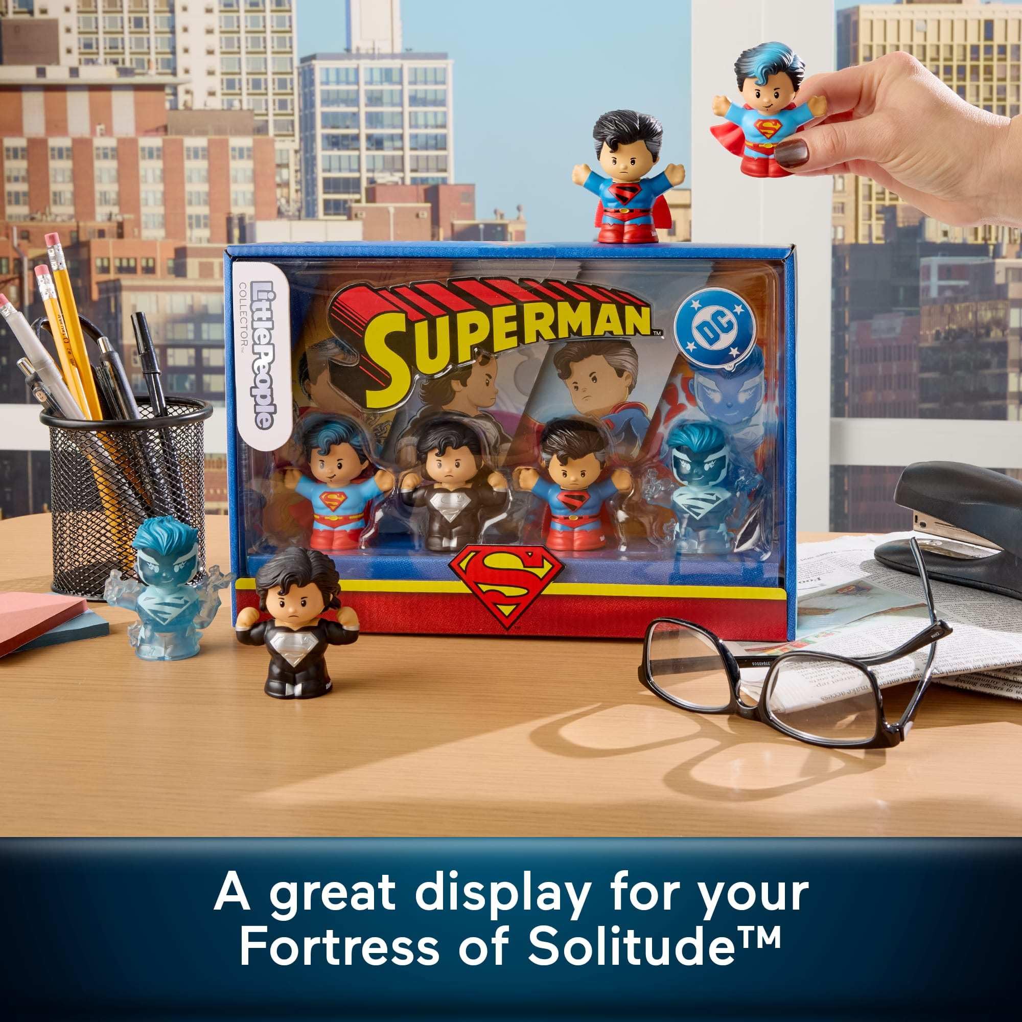 Little People COLLECTOR Superman Through the Ages Special Edition Set for Adults & Fans, 4 Figures in a Display Package, JFD63 - Image 3