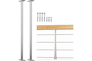 Deck Man Stainless Steel Intermediate Post/Studdle Pickets for Deck Cable Railing, Level Cable Railing Fittings