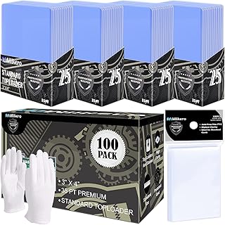 200 Card Sleeves Top Loaders for Cards, Baseball Card...