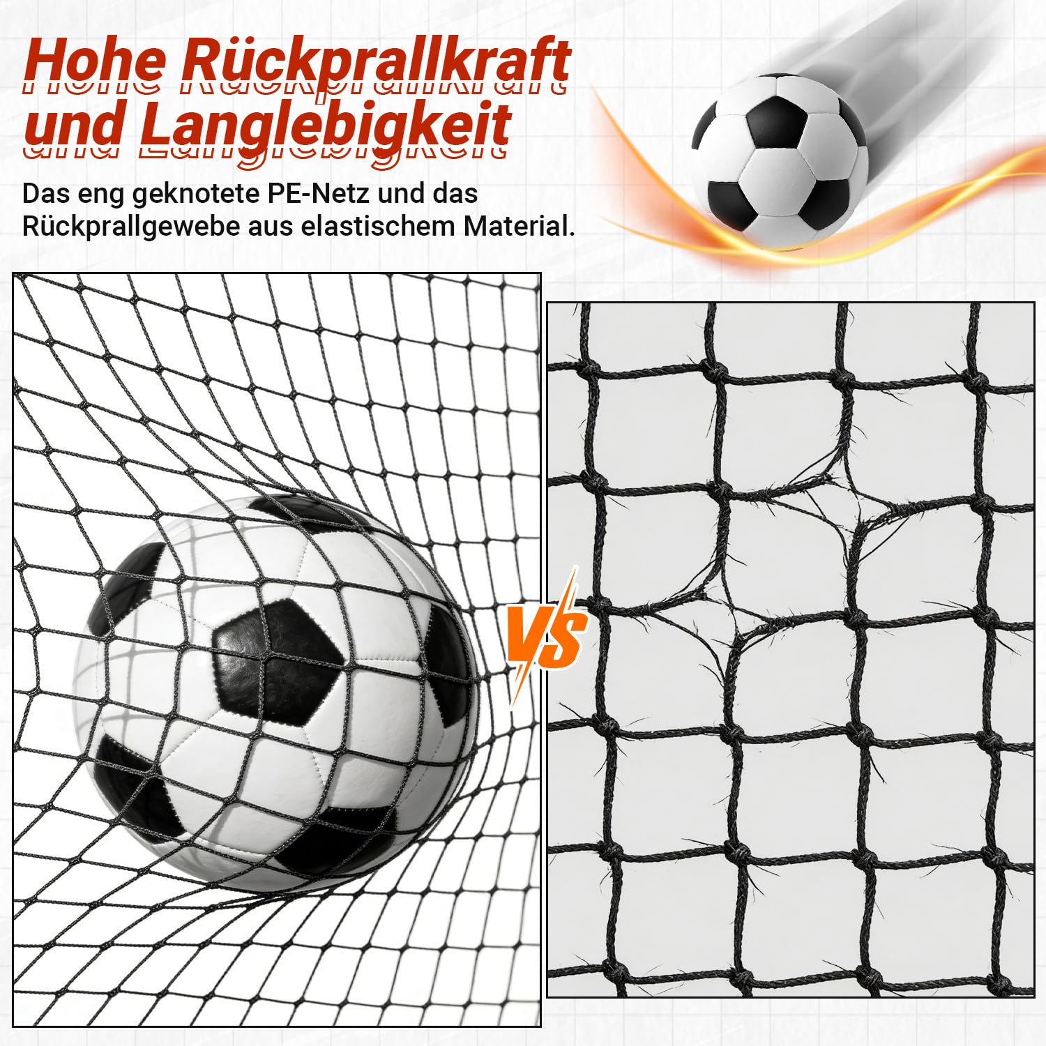 Fußball Rebounder Rückprallwand Netz,Kickback klappbar Rebound-Netz mit Ziel für Training Sports, Metallrohr/PE Gewebe, Baseball Basketball Prellwand