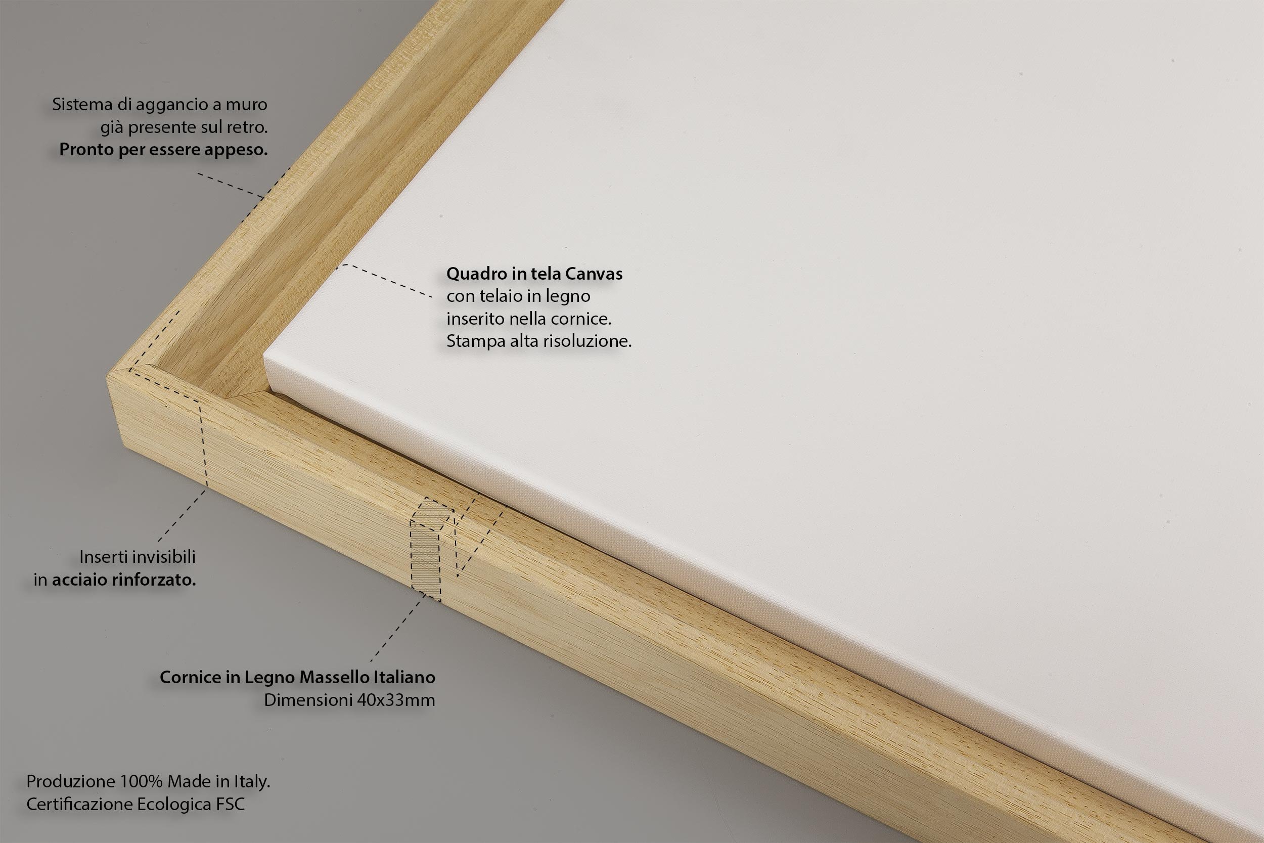 Cuadro sobre lienzo Canvas – ConKrea – Listo para colgar – atardecer de campo