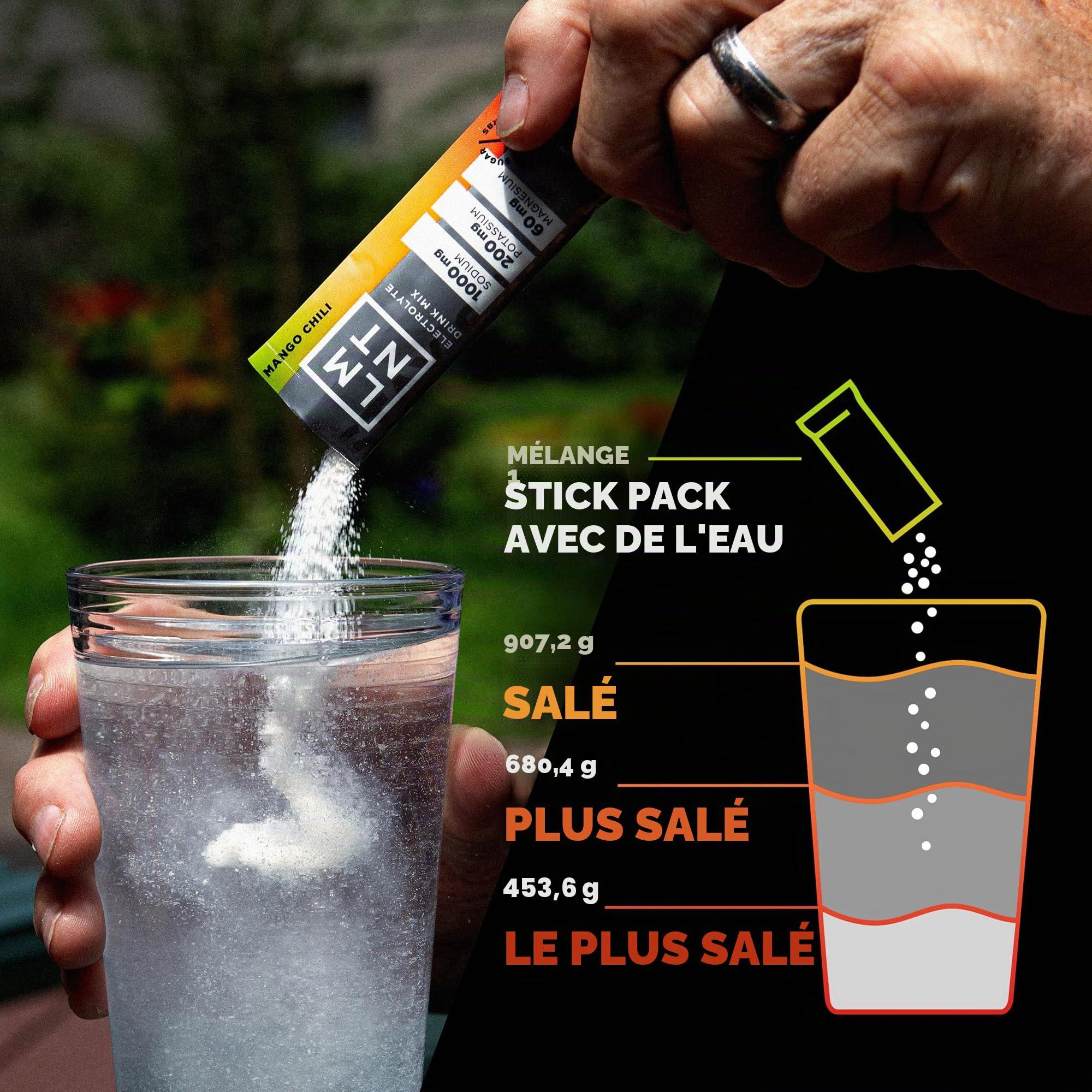 Poudre d'électrolytes céto Drink LMNT | Poudre d'hydratation paléo | Sans sucre, sans ingrédients artificiels | Mangue Chili | 30 sachets bâtonnets
