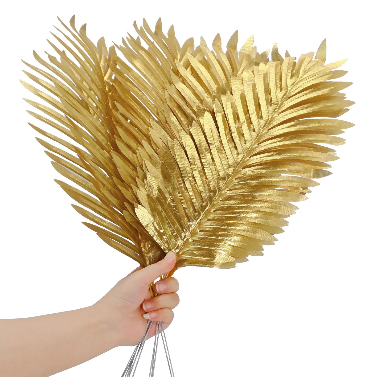 ZUDKSUY Artificial Golden Palm Leaves 12PCS Total Length 20.86