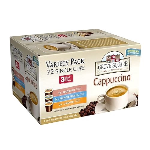 Grove Square Capuchino Variety Pack, 72 tazas de servicio único