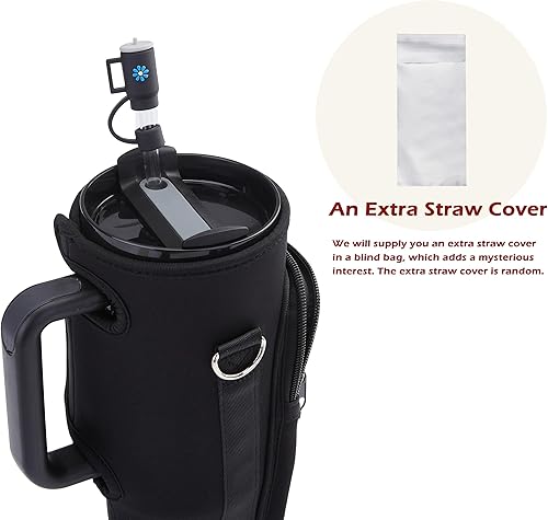 Miniatura 5 de ZOYEPIN Bolsa de transporte para botella de agua con bolsa, bolsa de transporte duradera para vasos Stanley de 40 onzas con asa, incluye funda para