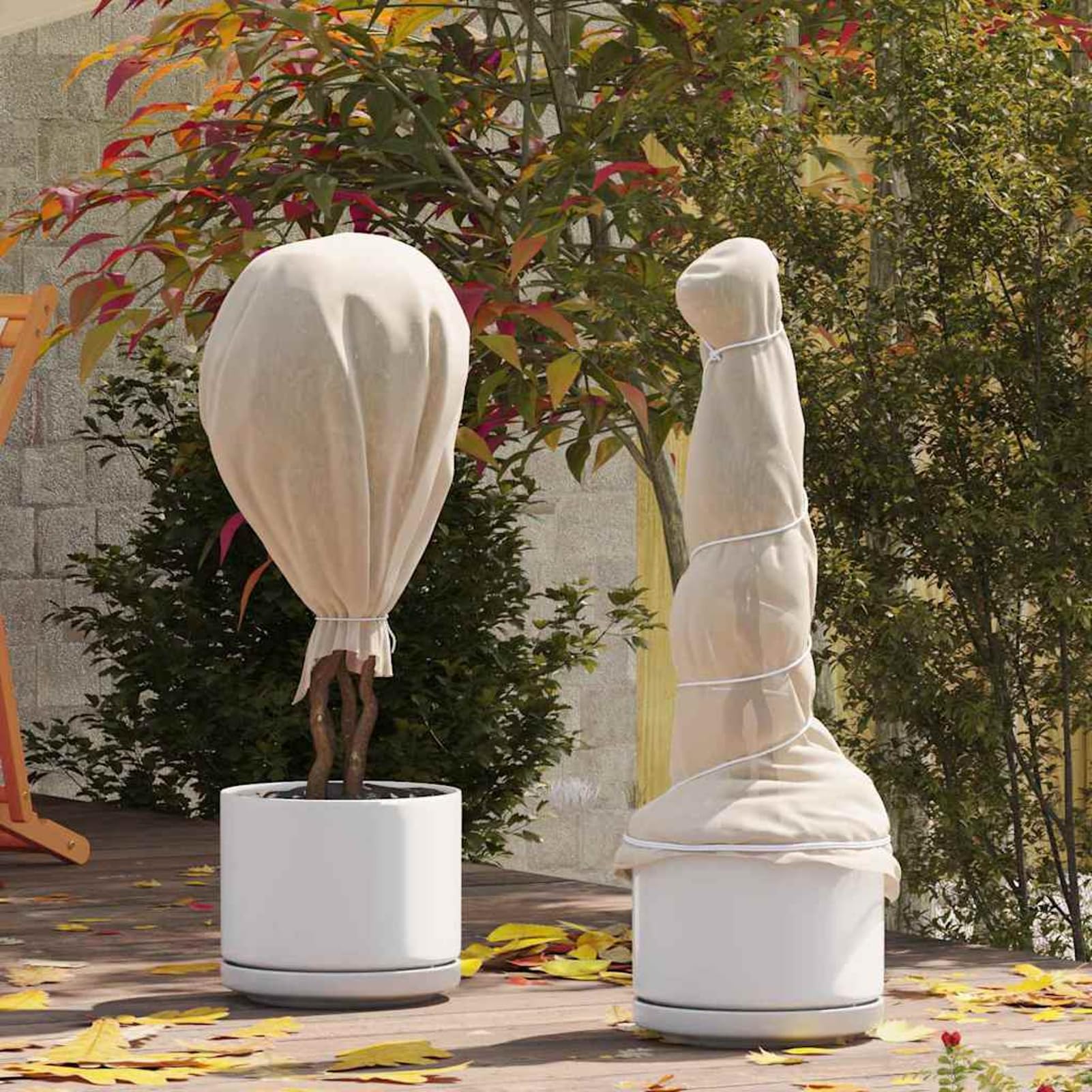 Gecheer Frostschutz-Pflanzen-Vlies, Gartenvlies 100 x 1,6 m Beige aus Vliesstoff für Pflanzenfrostschutz im Winter