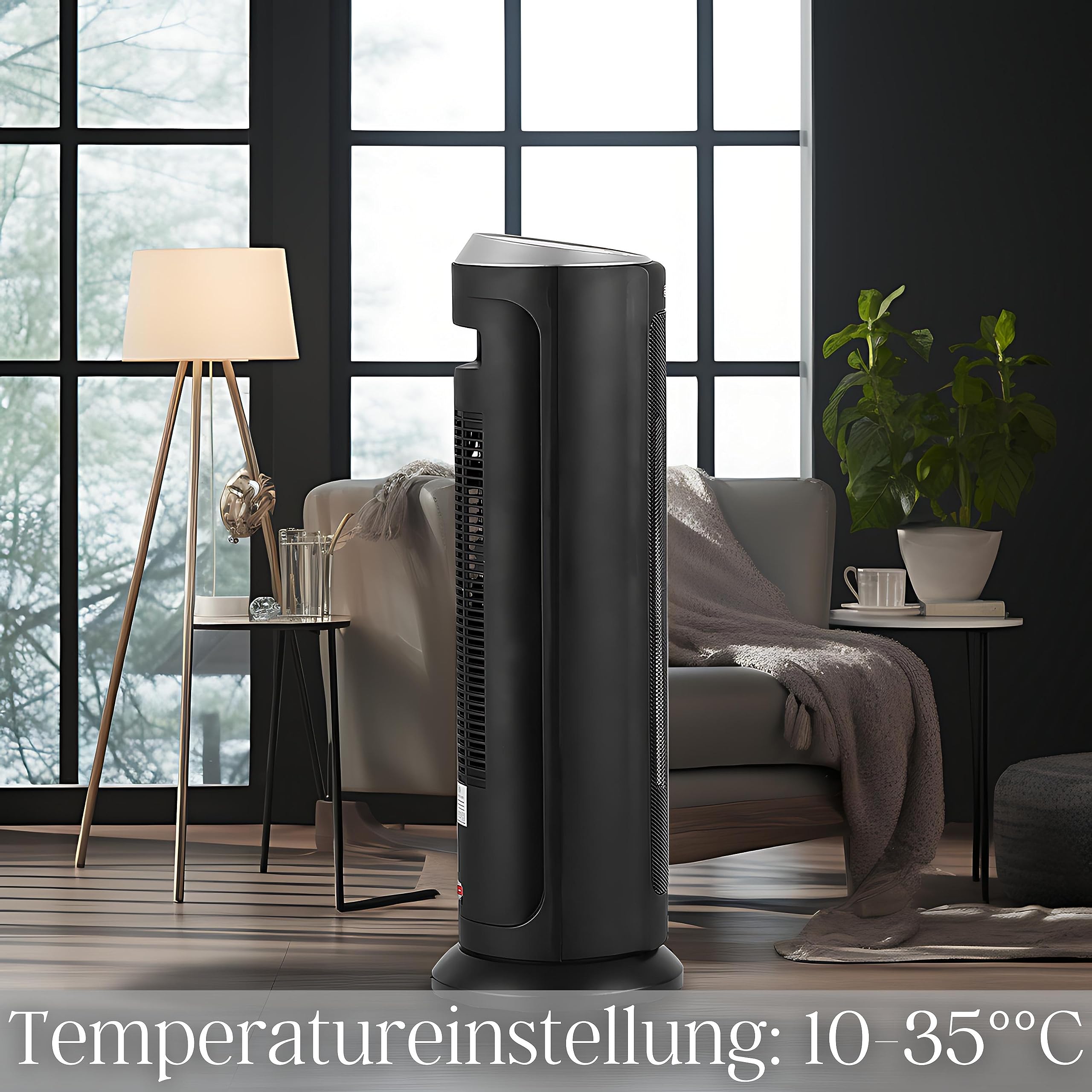 Keramik Heizlüfter Energiesparend | 12h Timer | Oszillierend | Fernbedienung | 3 Stufen: kalt, 1000, 2000 Watt | Elektroheizer | Heizgerät | | Temperaturanzeige | Elektroheizung | Mini Heizung