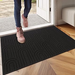 Door Mat 23.6x35.4 Inch, Doormat Indoor Non Slip, Front Door Mat Dirt Trapper Washable, Heavy Duty Welcome Door Mat, Absorbent Entrance Rug for Indoor, Low-Profile Inside Floor Mat Carpet for Entryway