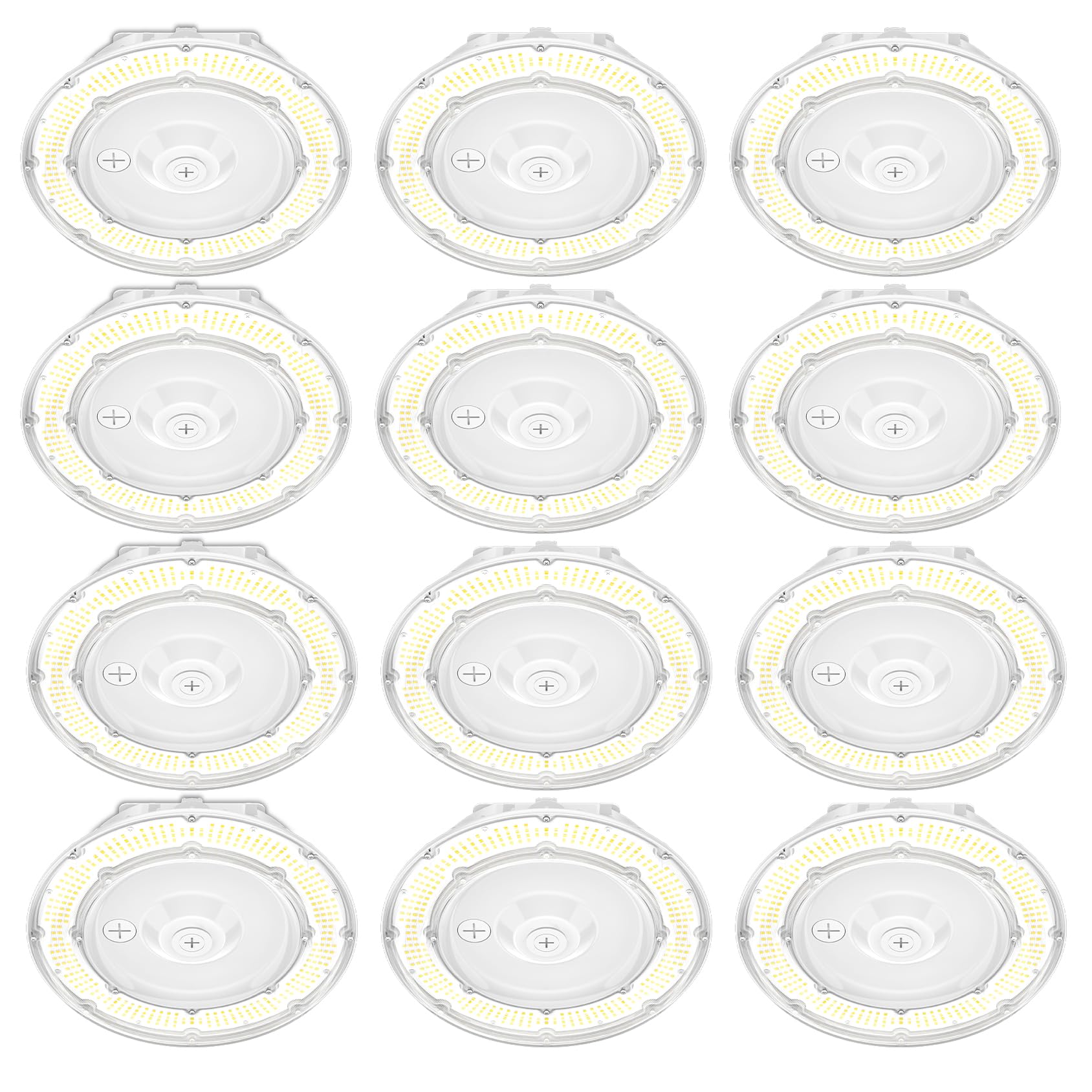 KUKUPPO 12 Pack 100W Canopy Light LED ETL DLC Listed Power Color Adjustable LED Canopy Lights Outdoor IP65