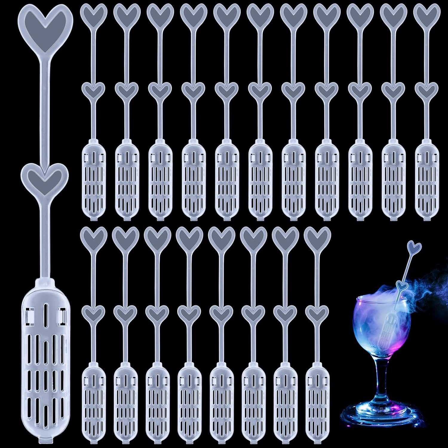 Tioncy 7 Inch Halloween Swizzle Sticks Dry Ice Cocktail