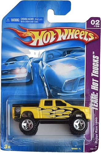 Miniatura 1 de Hot Wheels Dodge Ram 1500 Camión, a escala 164, fundida a presión, amarillo, niño, unisex, a partir de 3 años