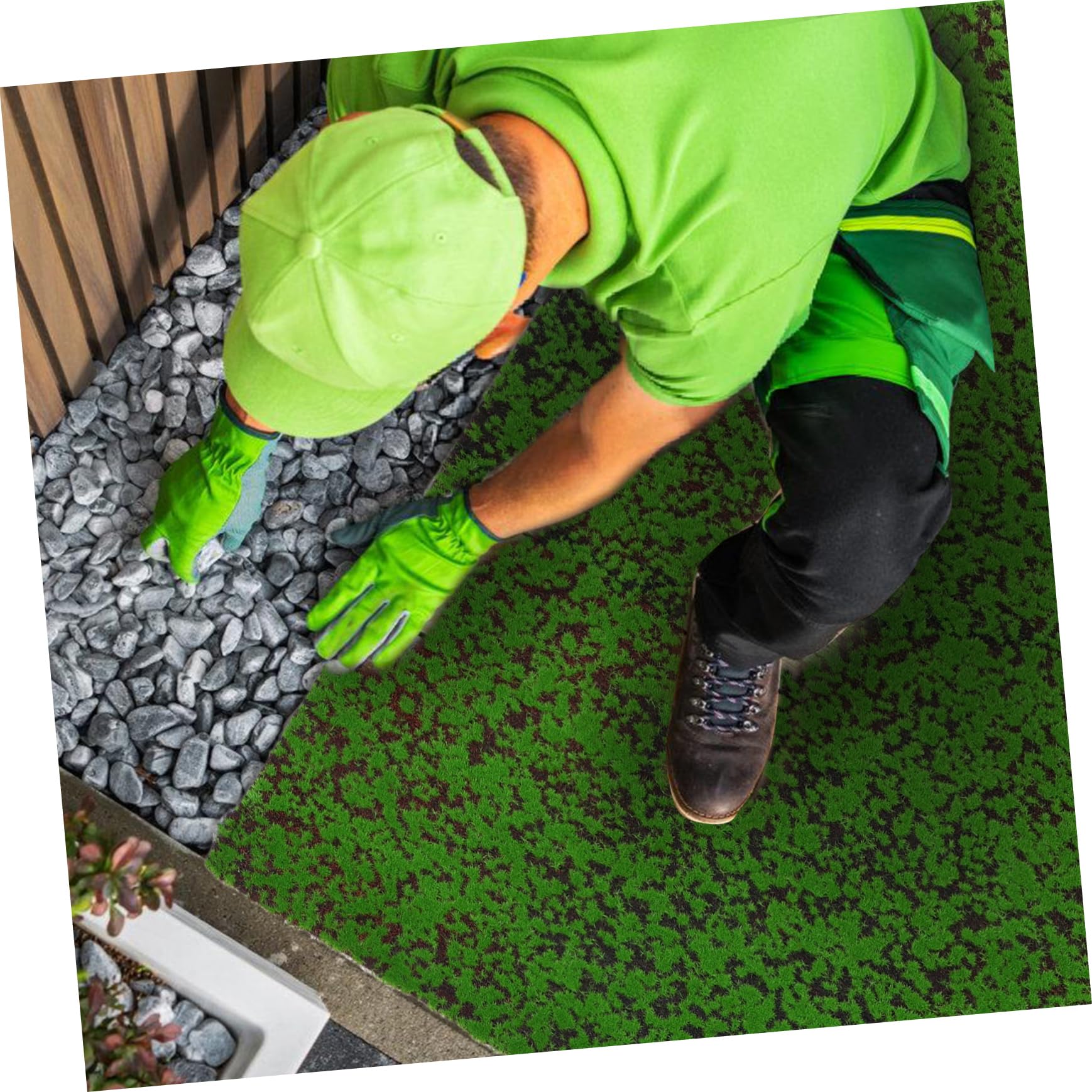 Garneck Muschio Artificiale Simulato Verde in Cotone Perlato e Cotone Seta, Facile da Installare, per Decorazioni Patio, Cucina e Camere da Letto