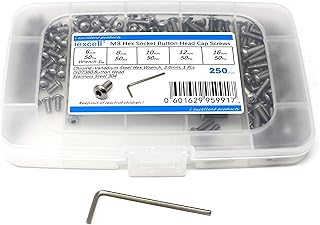 iExcell 250 Pcs M3 x 6/8/10/12/16 mm Stainles...,