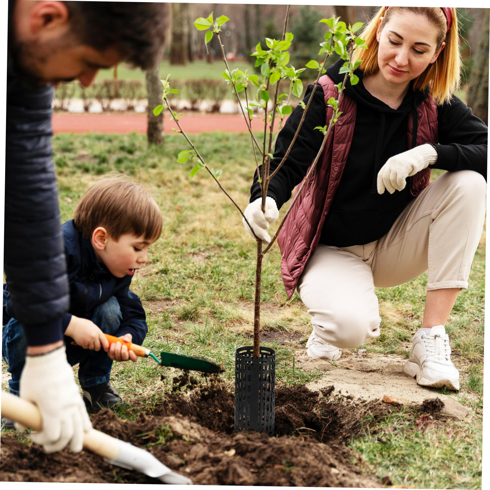 8pezzi Protezione per Tronchi Albero Nera da Protezione Versatile per Alberelli e Piante Design Espandibile e Drenaggio Efficiente Barriera Contro Danni Ambientali e Animali