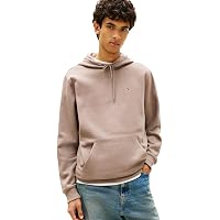 Tommy Jeans Uomo Felpa Regular Fit Flag Fleece con Cappuccio, Marrone (Ivy Mink)