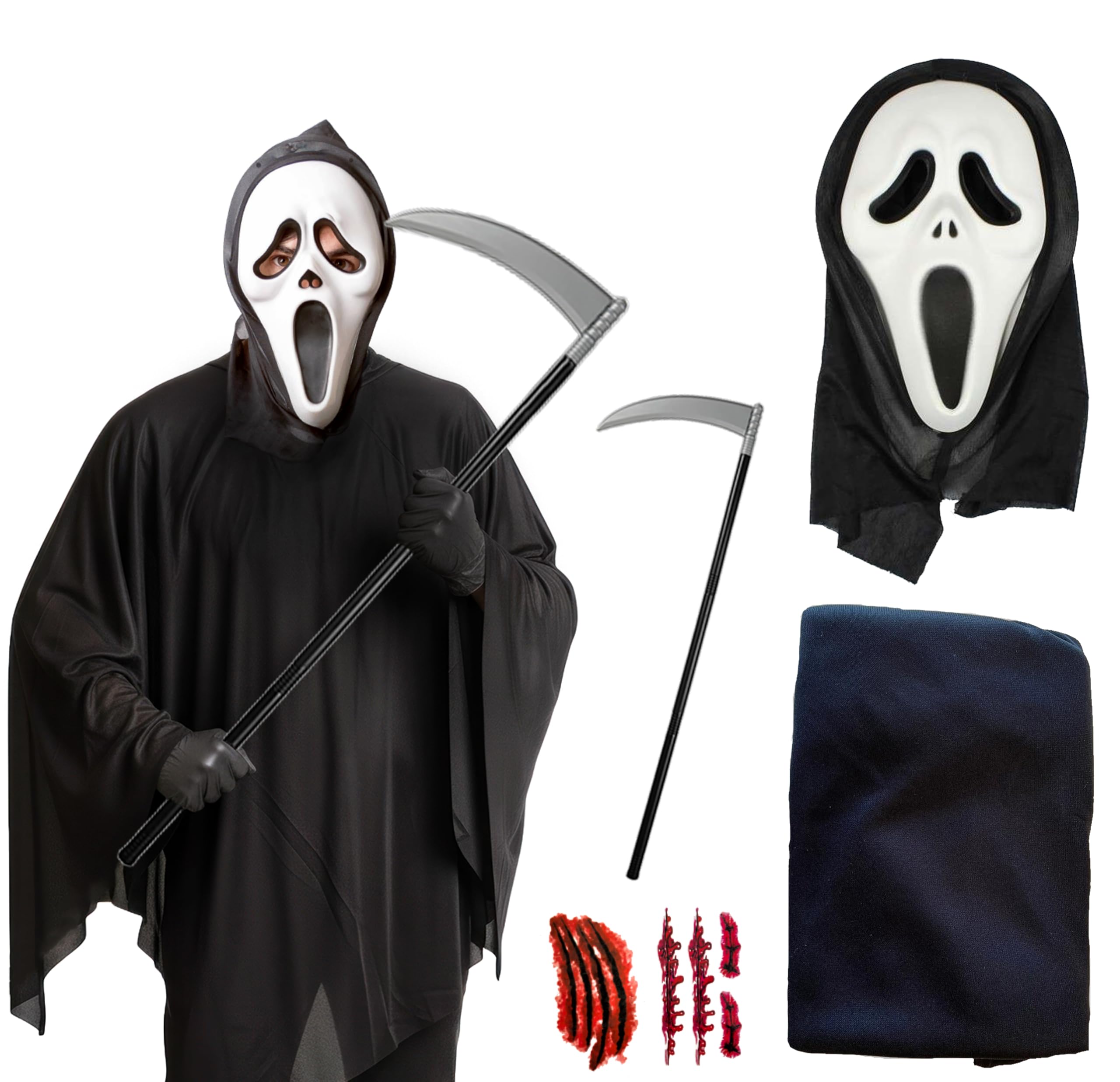 4 pcs Ghoul Costume - Halloween Costumes For Men - Adult & Teen One Size Fits All - 2025 Trending Fancy Dress - UK Based Brand