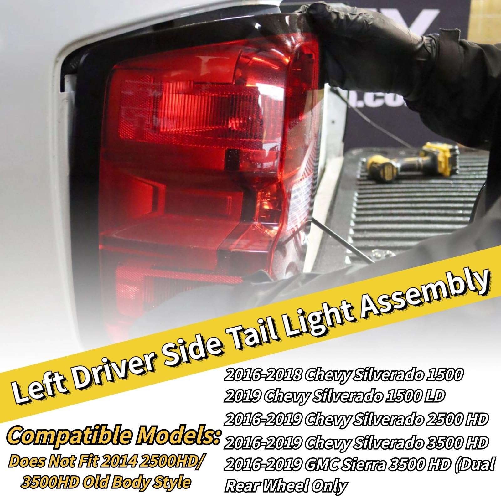 Tail Lights For 2014-2018 Chevy Silverado 1500/2500/3500 HD - Smoked Lens, Halogen